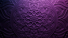 Diwali Celebration Wallpaper, With Purple Three-dimensional Ornate Flower. 3D Render.