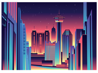 Fototapete - San Antonio skyline vector illustration