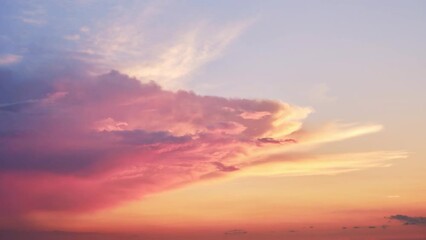 Wall Mural - Big clouds in the red sunset sky. Evening sky in bright sunlight