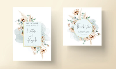 Wall Mural - vintage floral wedding invitation card template