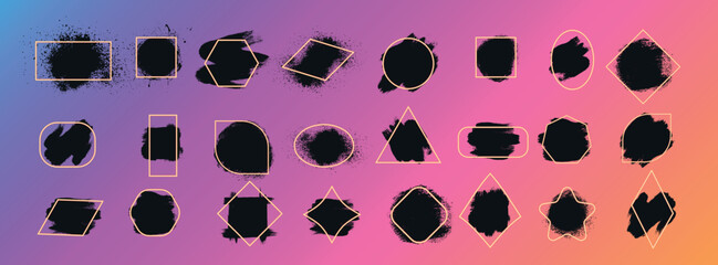 Poster - Paintbrush vector collection. Grunge elements, Brush stroke, ink paint brush, grunge lines.