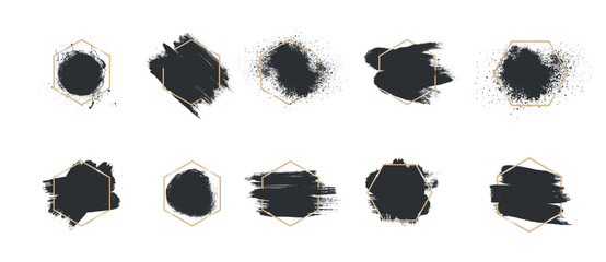 Poster - Paintbrush vector collection. Grunge elements, Brush stroke, ink paint brush, grunge lines.