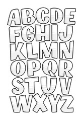 Wall Mural - Lettering poster with hand drawn letters. Typography font. Funny alphabet for t shirt print and background design. Vector