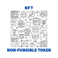 Poster - Non Fungible Token vector concept illustration. NFT Banner