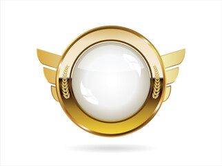 Wall Mural - golden badge retro style isolated on white background