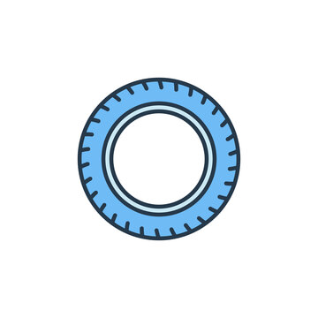 Car Tire vector concept blue creative icon or sign