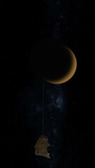 Canvas Print - new moon in virgo 3d illustration concept