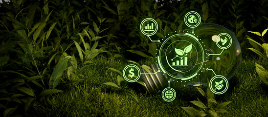 graphic resources for sustainable development, biodiversity, a growing economy and technology lightb