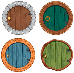 Wall Mural - hobbit house doors set