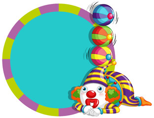 Poster - Circus clown with music key banner