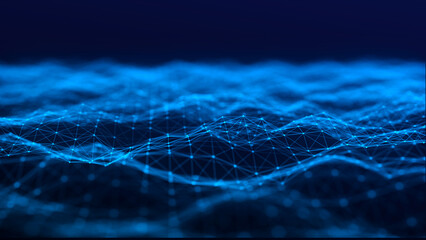 Network connection dots and lines. Technology background. 3d rendering.