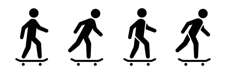 Skaterboarder icon. Skateboard icon. Skate icon, vector illustration