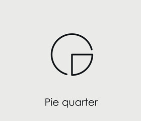 Poster - Pie quarter vector icon. Editable stroke. Symbol in Line Art Style for Design, Presentation, Website or Mobile Apps Elements, Logo.  Pie quarter symbol illustration. Pixel vector graphics - Vector