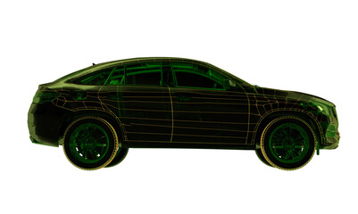 Poster - 3D isometric image of a smart or intelligent car.