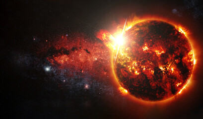 Wall Mural - sun on space background. elements of this image furnished by nasa.