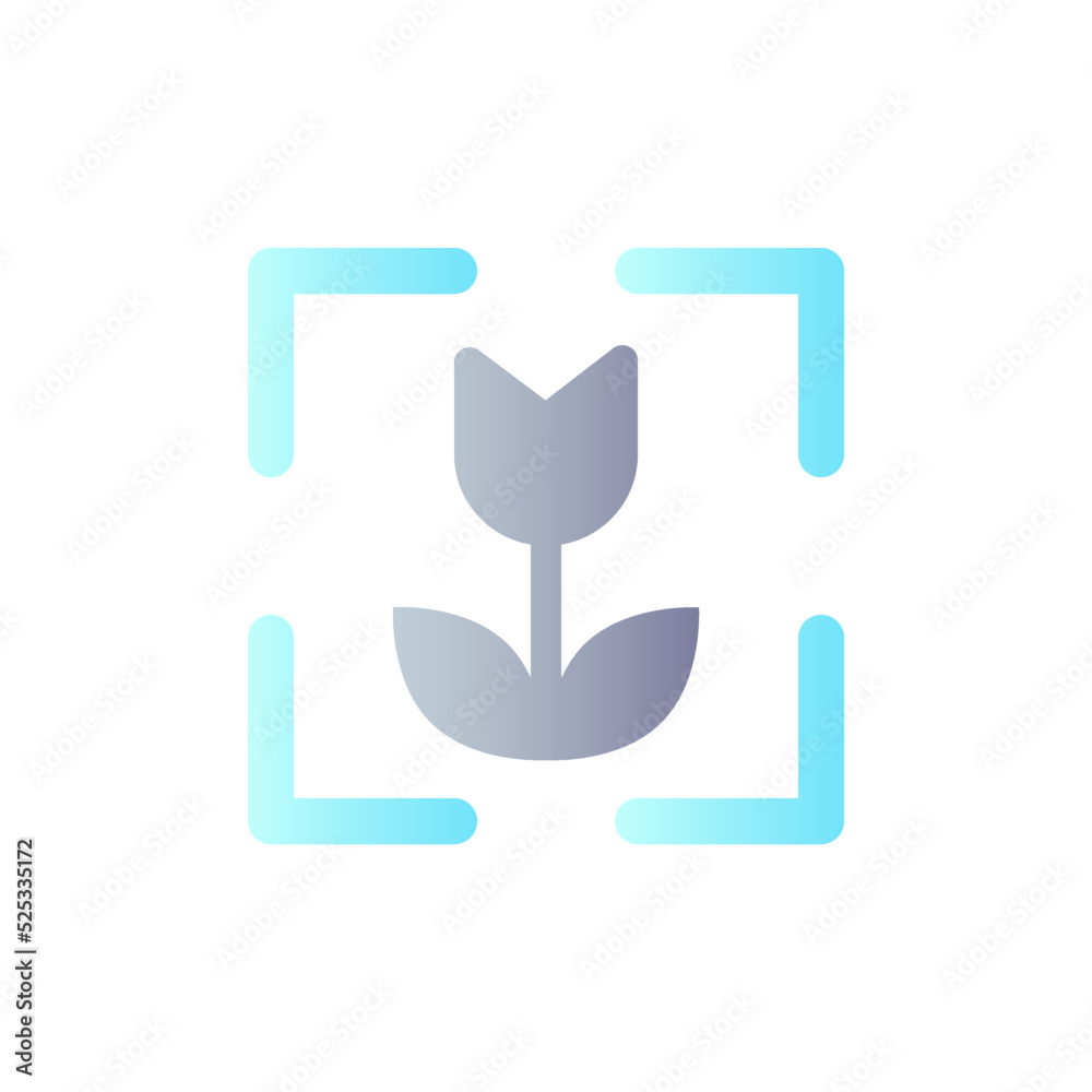 Macro photo mode flat gradient color ui icon. Digital camera function ...