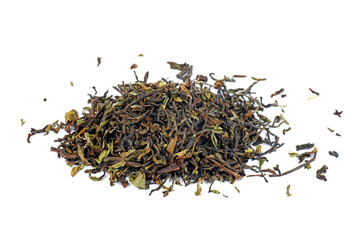 Wall Mural - Pile of black tea isolated on a white background