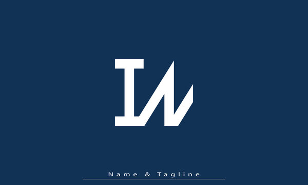 Alphabet letters Initials Monogram logo IN , NI