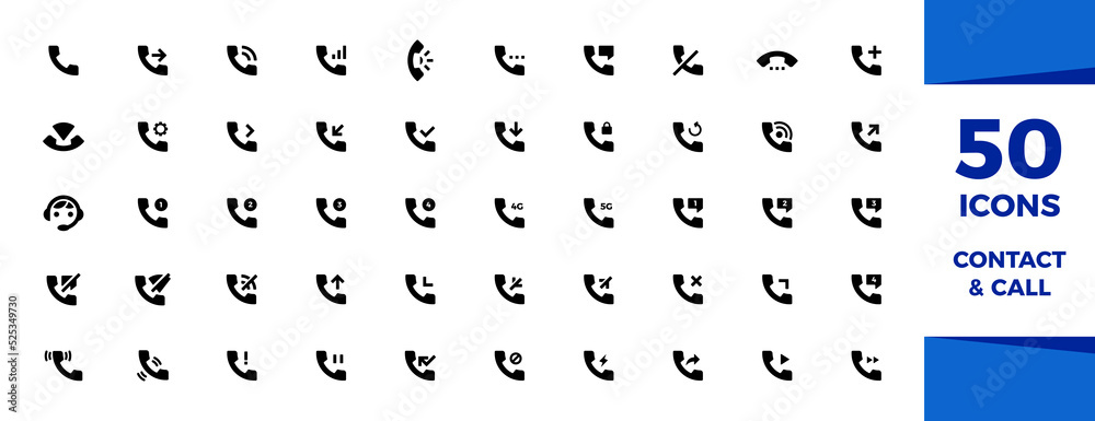 Contact icons set. calling icon collection, mega set of contact us icon ...