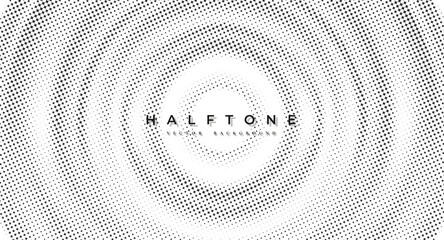 Poster - Abstract halftone dots with circular plus shape.