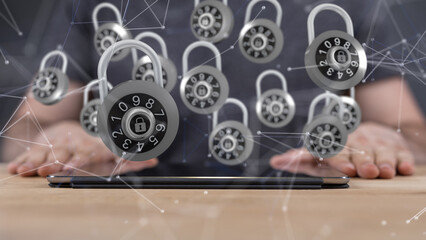 Aufkleber - security data code digital concept