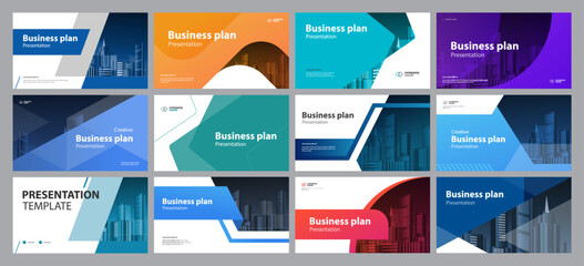 Wall Mural - set abstract business presentation cover background design template and cover page design for book magazine company profile report concept
