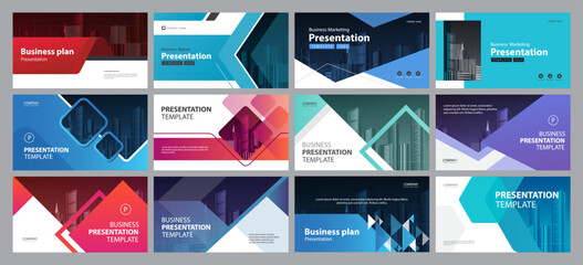 Aufkleber - set abstract business presentation cover background design template and cover page design for book magazine company profile report concept