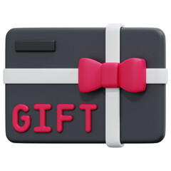 Sticker - gift card 3d render icon illustration