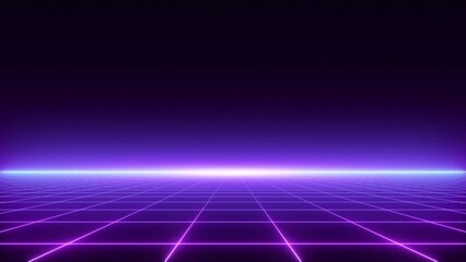 Wall Mural - VJ 80's Retro-Futuristic Grid Horizon