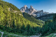 Mountain Cristallo in the Dolomites in northern Italy view from the trail to Lago di Sorapis