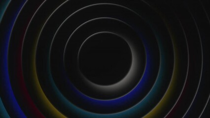 Poster - Background of pulsating rings. Motion. Beautiful rings pulsate in rhythm of beat or tempo. Musical bit of the speakers in form of rings