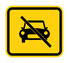 Wall Mural - Car prohibition sign on white background