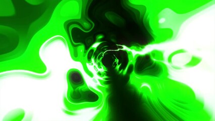 Poster - Tunnel with neon plasma. Motion. Bright neon spots flicker in tunnel. Round rotating tunnel with flashing neon plasma spots