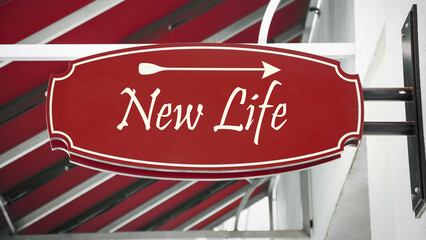 Wall Mural - Street Sign NEW LIFE