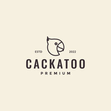 Head Cockatoo Hipster Vintage Logo