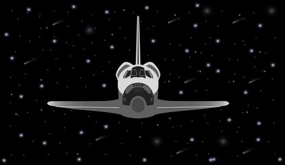 Wall Mural - space shuttle in outer space. vector illustration