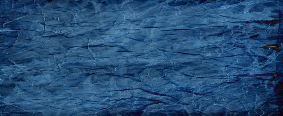 Poster - Elegant sapphire blue background with white hazy top border and dark black grunge texture bottom border, luxury blue design