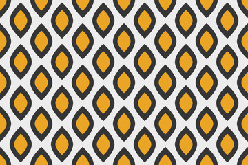 Wall Mural - orange leaves retro seamless geometric pattern.