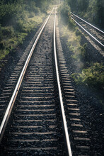 Train Tracks Slow Travel Concept
