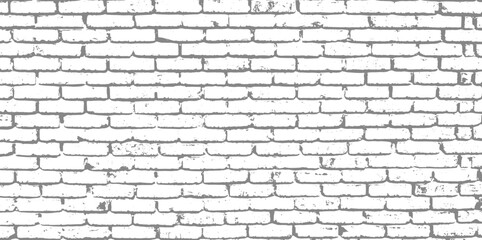 Vector white brick wall seamless texture. Abstract architecture and loft interior, background.