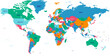世界地図国名海名入り Vector of world map