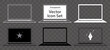© Can Yesil - Black and White Laptop Computer Vector Illustration Icon Set. Laptop PC with blank screen and transparent background.