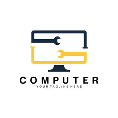 computer logo vector design template