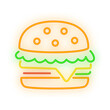 burger neon signboard icon