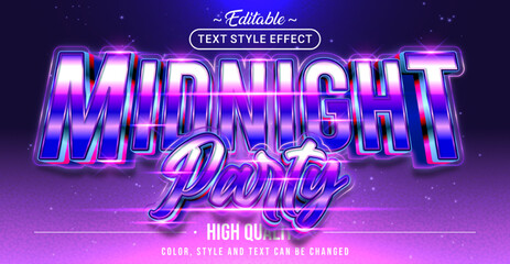 Aufkleber - Editable text style effect - Midnight Party text style theme.