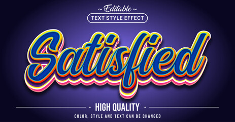 Poster - Editable text style effect - Satisfied text style theme.