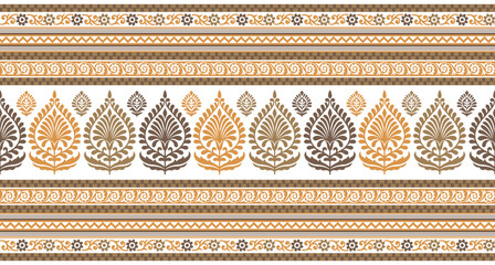 Floral border with geometrical shapes