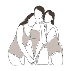 Wall Mural - Minimalist Neutral Woman Illustration 
