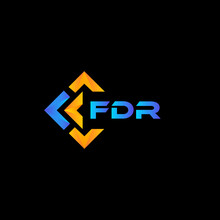 FDR Rectangle Technology Logo Design On Black Background. FDR Creative Initials Letter Logo Concept.
