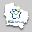 3d isometric Map of Hauts-de-France is a region of France